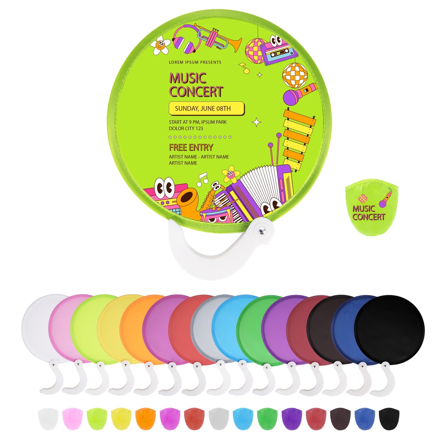 Pop Up Twist & Fold Hand Fan with Handle SPU60002
